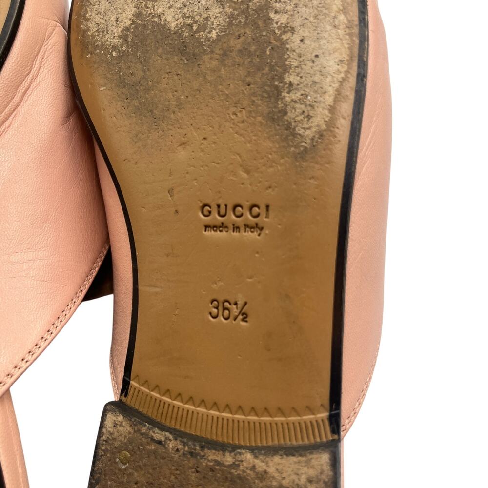 Gucci Princetown Horsebit Leather Slip On Flats Mules Light Pink Size 36.5 / 6.5 - Picture 11 of 11